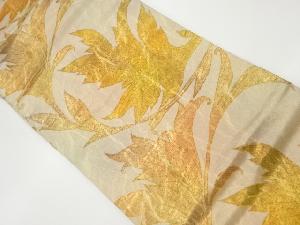 葉模様織出し名古屋帯